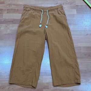 Old Navy Wide Leg Gauze Capri/Ankle Pants - Rust